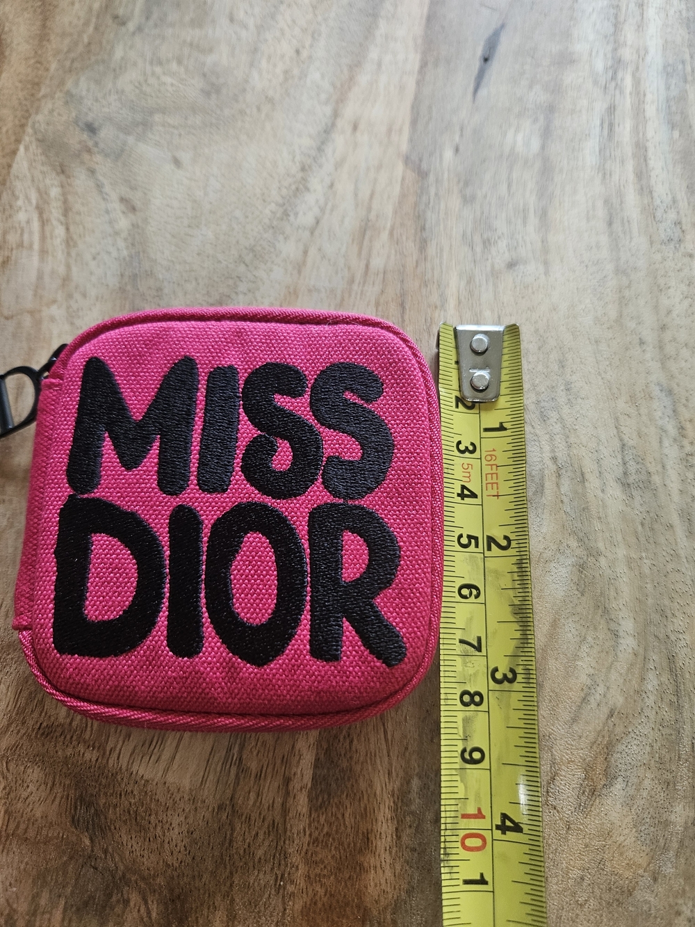Dior Hot Pink 'MISS DIOR' Square Zip Pouch - Picture 6 of 8